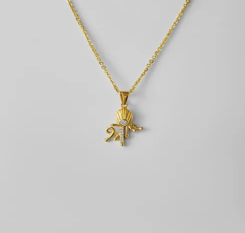 Gold Plated Shree Pendant with Chain - Buy Now - Silberry.jpg