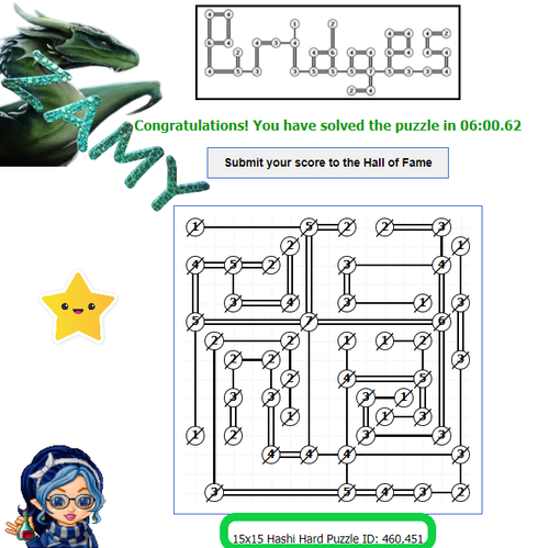 15x15 Hashi Hard Puzzle