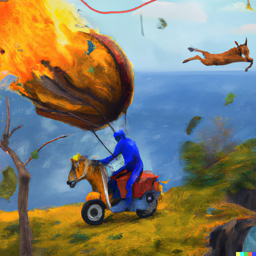 DALL·E 2023 05 18 18.13.48 a digital art of a man in broken parachute falling down to earth. he's fa.png