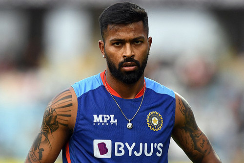 India's Hardik Pandya looks on before the start of the fourth Twenty20 international cricket match b.jpg