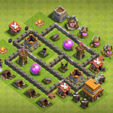 clash of clans town hall 4 farming base link