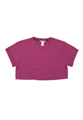 liu jo kids t shirt fucsia logo bambina a