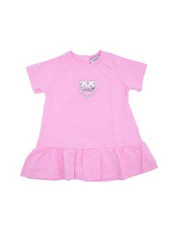 pinko up kids abito rosa cotone logo rondine bimba a