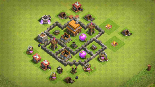 clash of clans th4 farming layout link