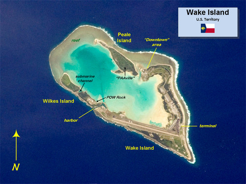 Wake Island NASA photo map