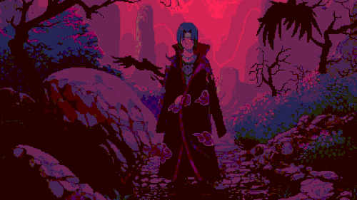 itachi uchiha pixel desktop wallpaperwaifu.com.gif