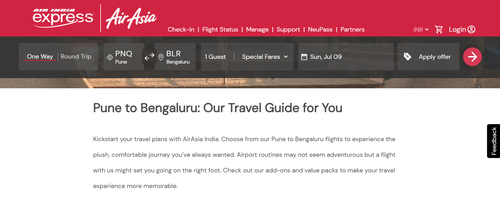 Fly in Comfort: Pune to Bengaluru Flights | Air India Express.png