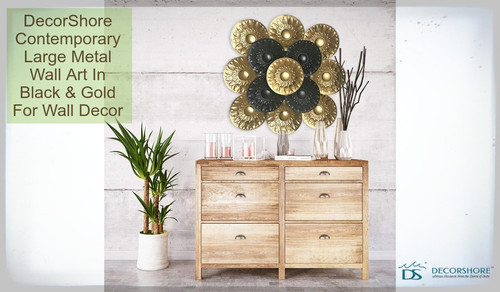 decorshore contemporary large metal wall art black gold wall decor Image Sharing.jpg