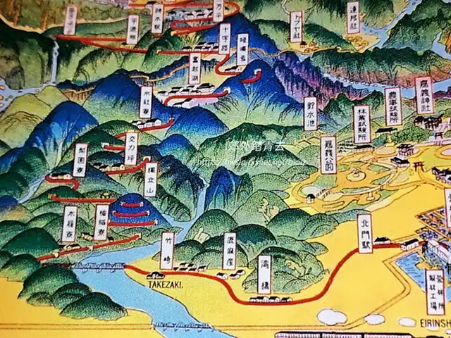 竹崎車站、鹿麻產車站的日治時期阿里山林鐵地圖