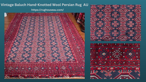 Vintage Baluch Hand Knotted Wool Persian Rug NZ.jpg