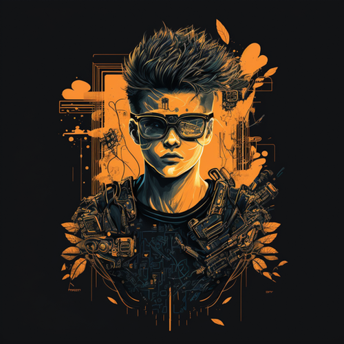 HigginsKreationz vectorized cyberpunk t shirt design of a techn fa0600ba 46c2 405f a8e3 816465777d60.png