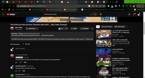 (7098) The Knicks are Hot and have Chemistry Now, BUT...... Big Trades Coming! YouTube Google Chrome.png