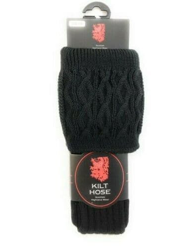 scottish pipe band luxury kilt hose socks wool black brand new (2) 7714 p.jpg