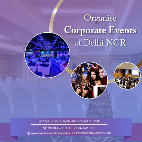 Plan your next Corporate Event with  CYJ Events (A Unit of Comfort Your Journey Pvt. Ltd.). Be it a Conference, Training Program, Get-togethers or Team Building Activities, we as experienced Corporate Event Organisers in Delhi NCR thrive to provide you every needed facility  to make your corporate event memorable and rejoicing. CYJ Events provides best Corporate Event Venues, have a large experience in providing services for Corporate Events and employ vastly experienced professionals who ensure that every activity with CYJ is true to our commitment. To know more please contact us at 8826291111 or 8130781111 or visit our website: https://www.corporateeventorganisers.in/corporate-events.php