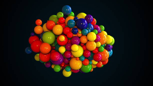 Random multicolored spheres. Computer generated abstract form of large and small glossy balls. 3d re.jpg