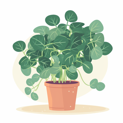 Amber flat simple vector of a pepperomia houseplant d821f50d 8efa 4631 a56c c9ff26f1545c.png