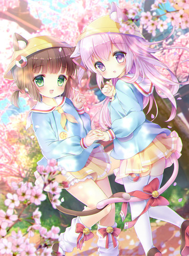 HD wallpaper kawaii anime cherry blossom girl jingle bell little pink flowers sakura school uniform .jpg
