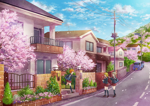 anime girls sakura school wallpaper preview