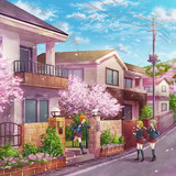 anime girls sakura school wallpaper preview