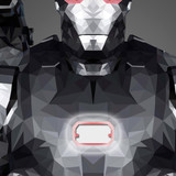 war machin iron man low poly minimal