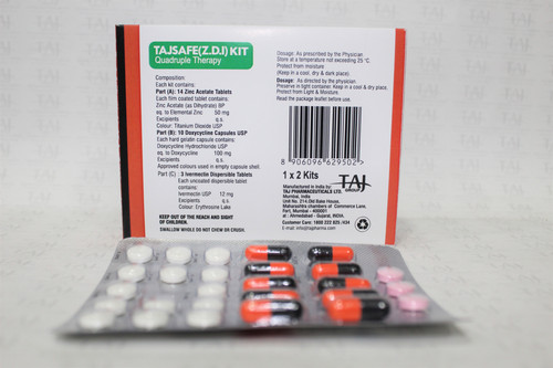 Taj Pharmaceuticals Zinc Acetate 50 mg Tablets Doxycycline Capsules USP 100 mg & Ivermectin Dispersi.jpg