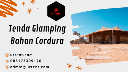 Nikmati liburan Anda dengan kenyamanan dan gaya di alam terbuka dengan tenda glamping berbahan Cordura yang mewah. Didesain khusus untuk menghadirkan pengalaman berkemah yang tak terlupakan, tenda ini menggabungkan kekokohan bahan Cordura yang tahan lama dengan kemewahan glamping. Rasakan kenyamanan rumah Anda di tengah alam dengan lapisan interior yang nyaman dan desain yang modern.

?️ Berbagai ukuran tersedia untuk memenuhi kebutuhan keluarga atau rombongan teman.
? Bahan Cordura memberikan perlindungan maksimal terhadap cuaca dan keausan.
✨ Tersedia dalam desain yang elegan dan fungsional.
? Hubungi kami di [085173309170] untuk pemesanan atau informasi lebih lanjut.
? Email: admin@urtent.com
Jadikan liburan Anda istimewa dengan glamping bermerek, Book Now!

Jangan lewatkan kesempatan untuk mengalami alam dengan kenyamanan tanpa kompromi. Hubungi kami sekarang di [085173309170] atau kirim email ke admin@urtent.com.