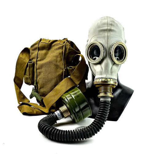 Cold war Soviet russian military gas mask GP 5 black hose Genuine surplus respiratory protection NAT