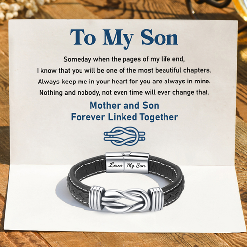 Mother and Son Forever Linked Unbroken Bond Bracelet design.png
