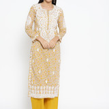 A100040 0 ada hand embroidered fawn yellow cotton lucknow chikankari kurti a1000401 768x1024@2x