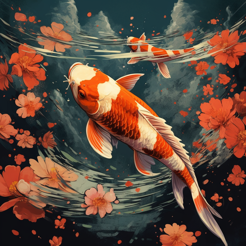 chowmeins koi fish jumping up from a pond e8f6b7db b460 4079 a001 9dbdd05cff19.png