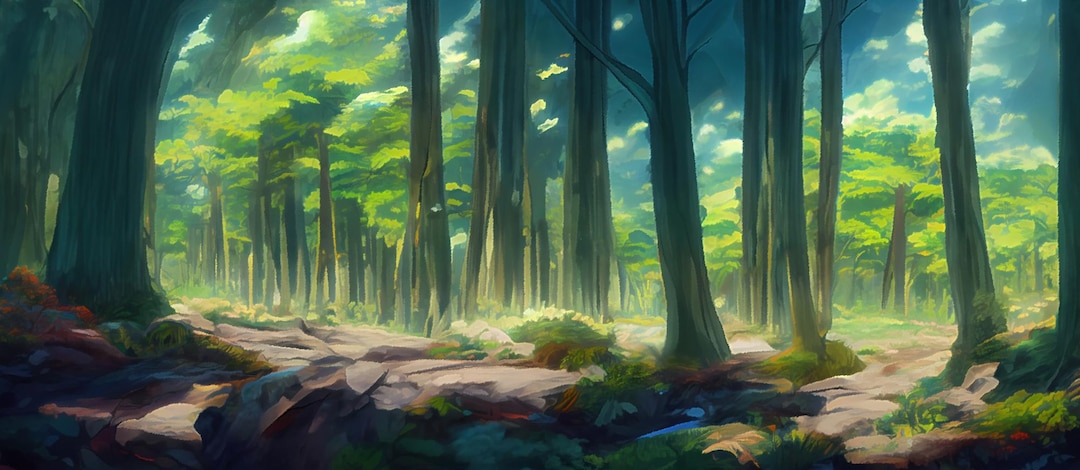 73+] Anime Forest Background