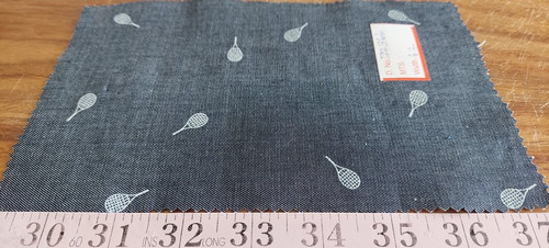 Denim Tennis Racket Print Fabric 111433.jpg