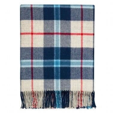 100 lambswool lochcarron border tartan blanket douglas navy brand new 7561 p.jpg