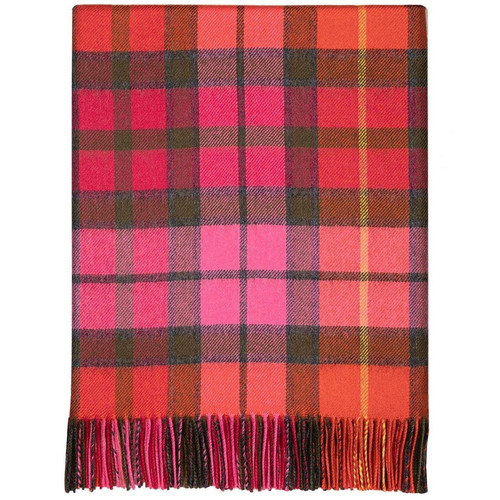 100 lambswool lochcarron border tartan blanket buchanan rose brand new 7565 p.jpg