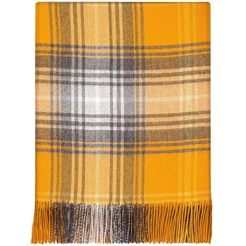 100 lambswool lochcarron border tartan blanket gorse brand new 7589 p.jpg