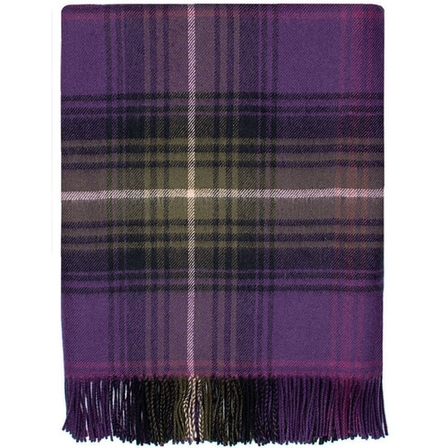 100 lambswool lochcarron border tartan blanket heather brand new 7566 p.jpg