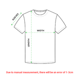 Classic Unisex T shirt Size chart