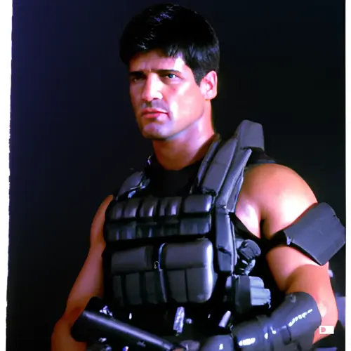 B^DISCOVER middle age older cause male, with patch over eye and dark short rocker 80's black hair,dv.webp