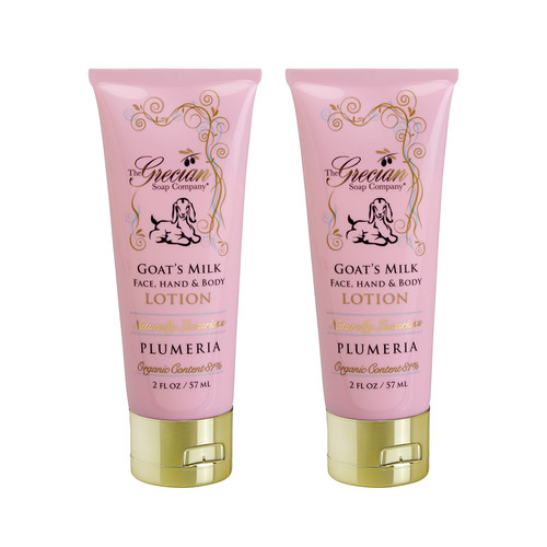 Organic Goats Milk Lotion tube 2 pack Plumeria