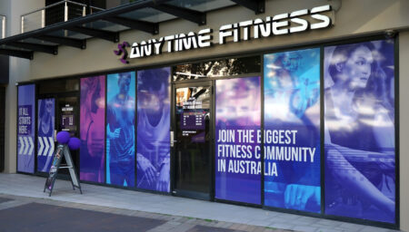 Sydney Australia - November 13 2017: Anytime Fitness Edgecliff entrance exterior. Anytime Fitness is.jpg