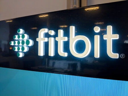 Honolulu - September 7, 2018: Fitbit Logo on wall in Honolulu Best Buy store. Fitbit, Inc. is an Ame.jpg