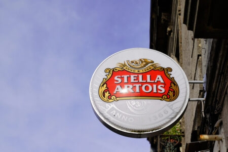 Bordeaux , Aquitaine  France - 01 24 2021 : stella Artois sign text and brand logo for pub beer Belg.jpg