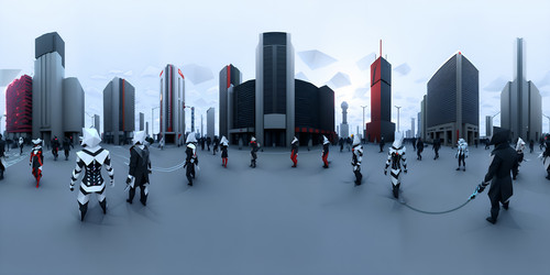 low poly triangles tokyo ghoul tower full of peopl.jpg