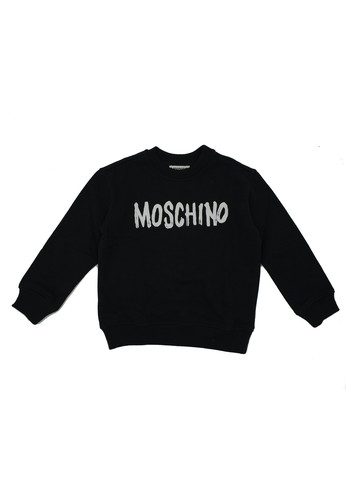 moschino kids felpa nera logo bambino a.jpg