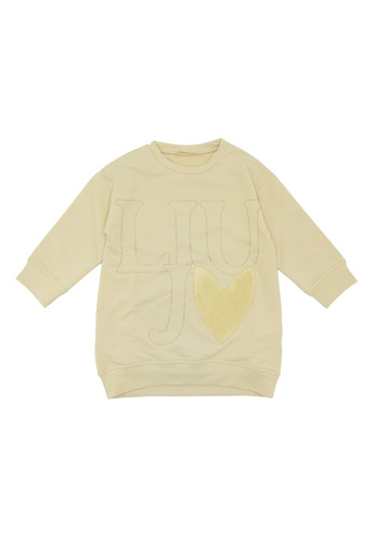 liu jo kids abito felpa beige logo bambina a.jpg