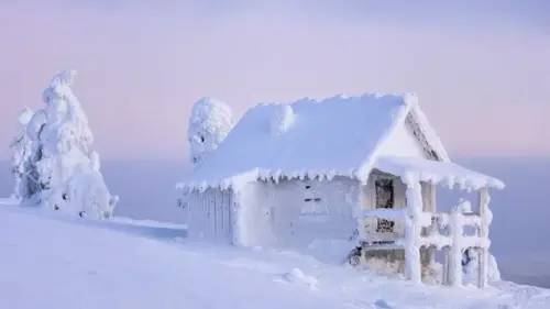 house covered in snow wallpaper 8190 w635