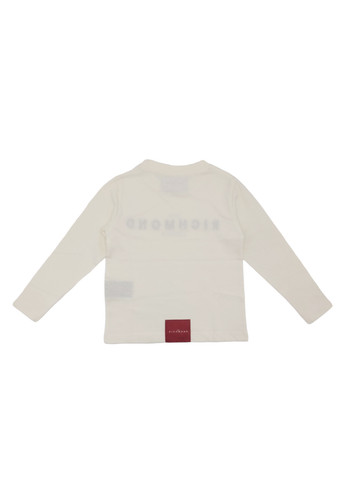 john richmond kids t shirt bianca manica lunga logo bambino b.jpg