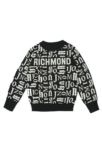 john richmond kids maglia in lana stampa gotica bambino a