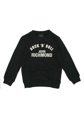 john richmond kids felpa nera girocollo logo rock roll bambino a.jpg