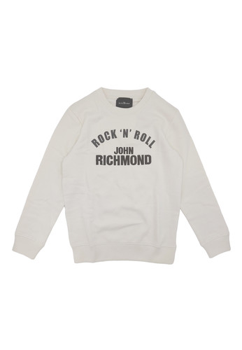 john richmond kids felpa bianca logo bambino a